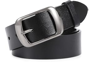 WHIPPY Women Leather Belts for Jeans Pants Fashion Dress Belt for Women with Solid Pin Buckle