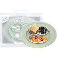 ezpz Mini Mat for 12 Months+ (Sage) - 100% Silicone Placemat + Plate with Suction for Infants + Toddlers - Supports Baby-Led Weaning - for Highchair, Dining Table and Travel