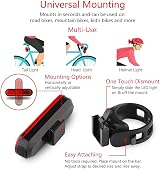 Volcano Eye 2 Pack Rear Bike Lights USB Rechargeable Red LED Bright 240° view 6