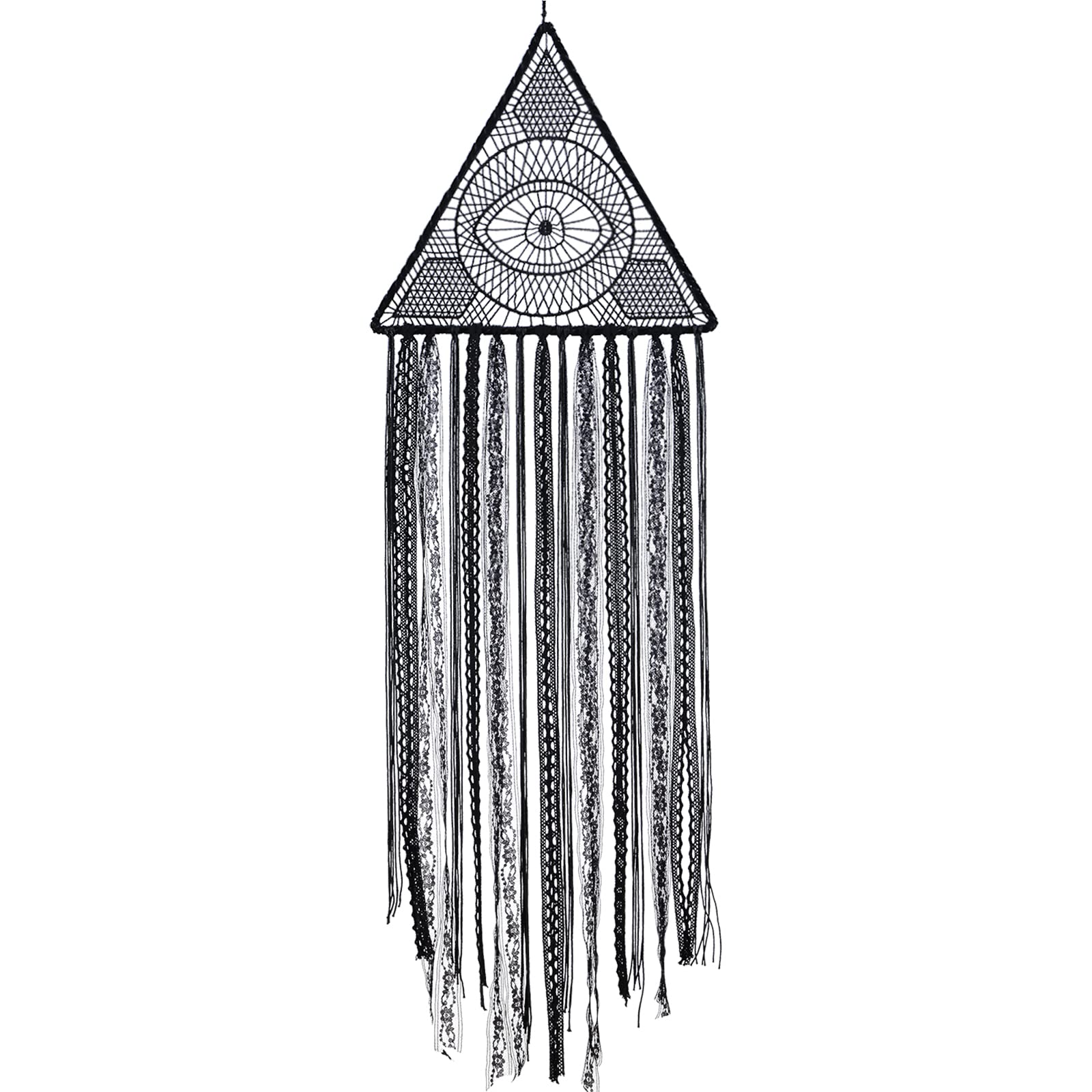 Dreamcatcher Handmade Dream Catcher Triangle Evil Eye Wall Hanging Decoration for Home Christmas Ornaments Gift Black