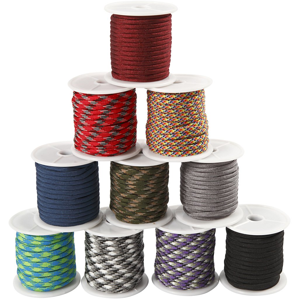 Nylon cord - Assortment, W: 5 mm, 10x10 m