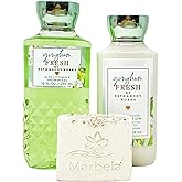 Bath & Body Works Gingham Fresh 2 Piece Gift Set - Body Lotion and Shower Gel - with a Natural Oats Bar Soap - Full Size