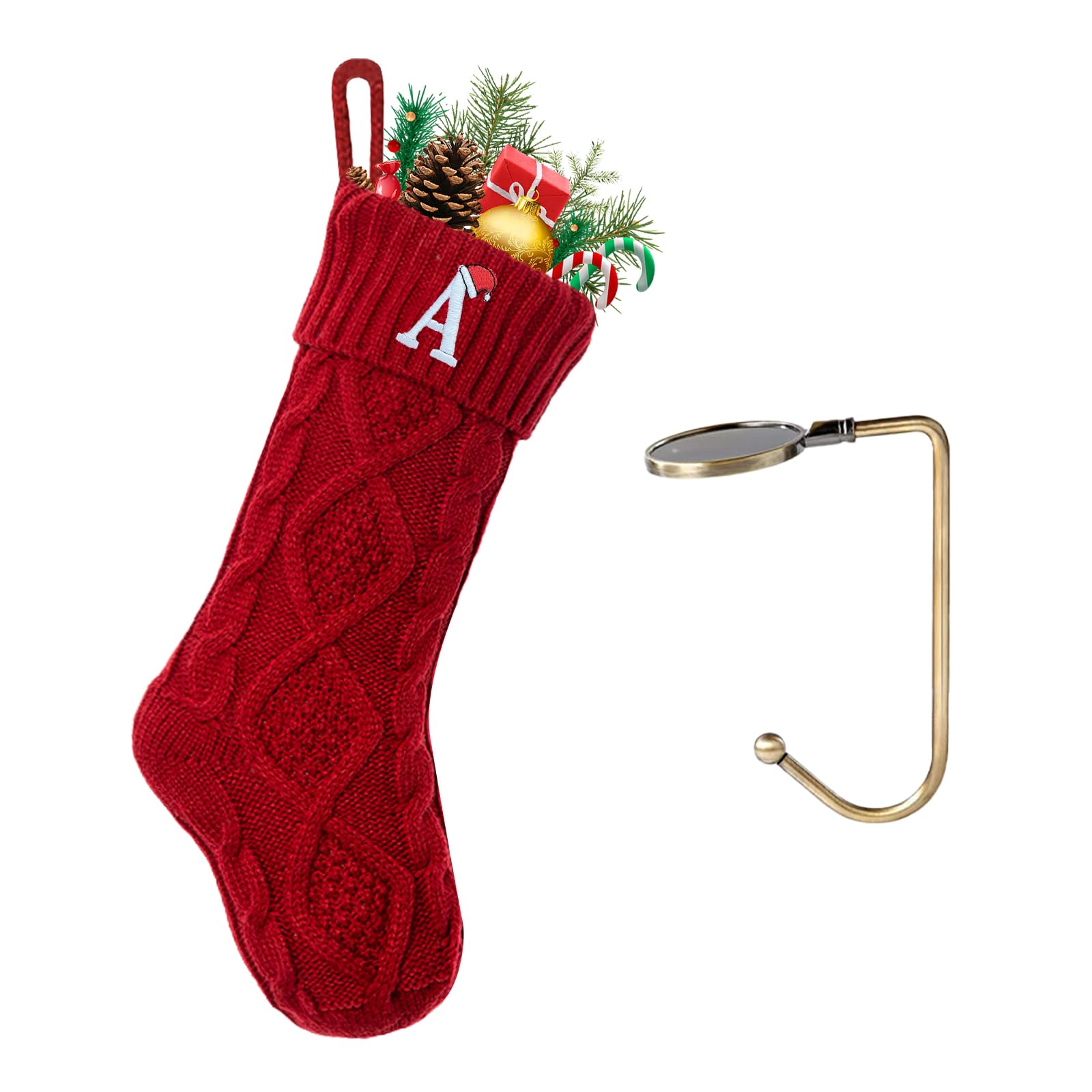 VRFASHION Christmas Stockings with Initials, Letter