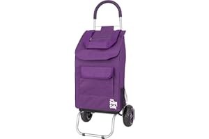 dbest products Trolley Dolly Purple Foldable Shopping cart for Groceries with Wheels and Removable Bag and Rolling Personal Handtruck Standard, 1 unit