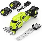 OGERY 21V Cordless Hedge Trimmer &amp; Grass Shears, 2-in-1 Powerful Dual Batteries Electric Bush Trimmer with 8.9&rdquo; Hedge Blade &amp; 5.1&rdquo; Grass Trimmer, Adjustable Angle, Lightweight for Garden &amp; Lawn Care