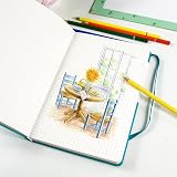ISLAND A5 Squared Notebook 120gsm 180 Pages Hardback Grid view 3