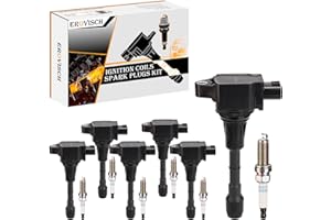 Pack 6 UF617 OEM Ignition Coil & Spark Plug - Compatible with Infiniti EX37 FX37 Q40 FX50 G37 M37 M56 Q50 Q60 Q70 Q70L QX50 Q