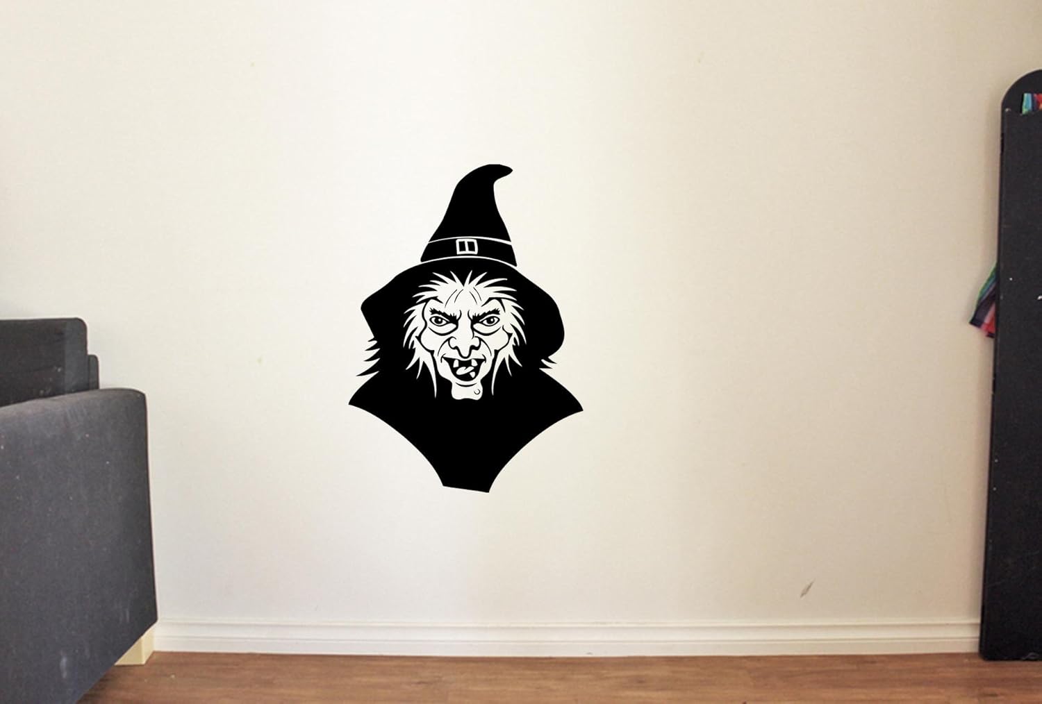 Halloween Vinyl Wall Decals Old Witch Face Halloween Decor