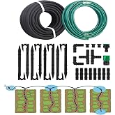SNDKJ Soaker Hose Kits with Connectors and Fittings Save 70% Water, | 1/2 Inch 50ft Soaker Hose with 25ft PVC Garden Hose,Linkable DIY Soaker Hose System for Garden Beds, Lawn, Vegetables &amp; Trees