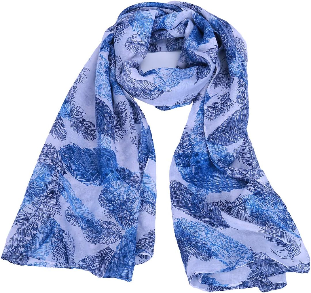 Scarves for Women Large Lightweight Cotton Floral Flower Spring Scarf Fashion Wrap Shawls Oversized Shawl Cape by AHYUAN