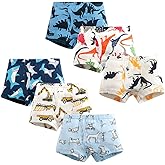 HLMBB Boys Boxer Briefs Toddler Boy Underwear Training Shorts Cotton 2T 3T 4T Dinosaur Shark Baby for Kids Boy (F-6 packs, 3_years)