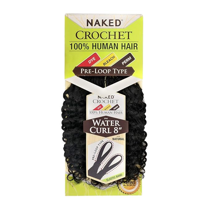 Naked Human Hair Crochet Braids PreLoop Type Water Curl 8