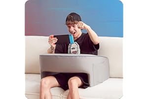 cooloo8 Gaming Pillow for Lap, Reading Pillow for Gaming, Extra Large Arm Rest Pillow for Adult, Memory Foam Lap Desk Pillow, Playing Steam Deck Switch or Sitting in Bed Floor Sofa(Grey)