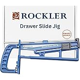 Rockler Universal Drawer Slide Jig - Cabinet Hardware Jig Install Drawer Slides Quickly, Accurately - Hardware Installation w/Locking Wedge to Secure Cabinet Slide - Adjustable Woodworking Tools