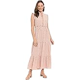 London Times Womens Women's Sleeveless High Neck Ruffle Trim A-line Maxi Wedding Guest Dresses