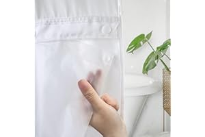 eachope 1 Pack PEVA Snap-in Shower Curtain Liner Replacement,Compatible with No Hook Shower Curtain with Snap in Liner, Removable & Water-Repellent,Machine Washable,70x54,Frost