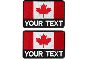 2PCS Custom Embroidered Canada Flag Name Patches - Personalized Tactical Morale Name Tapes,Military Name Patches with Hook, I