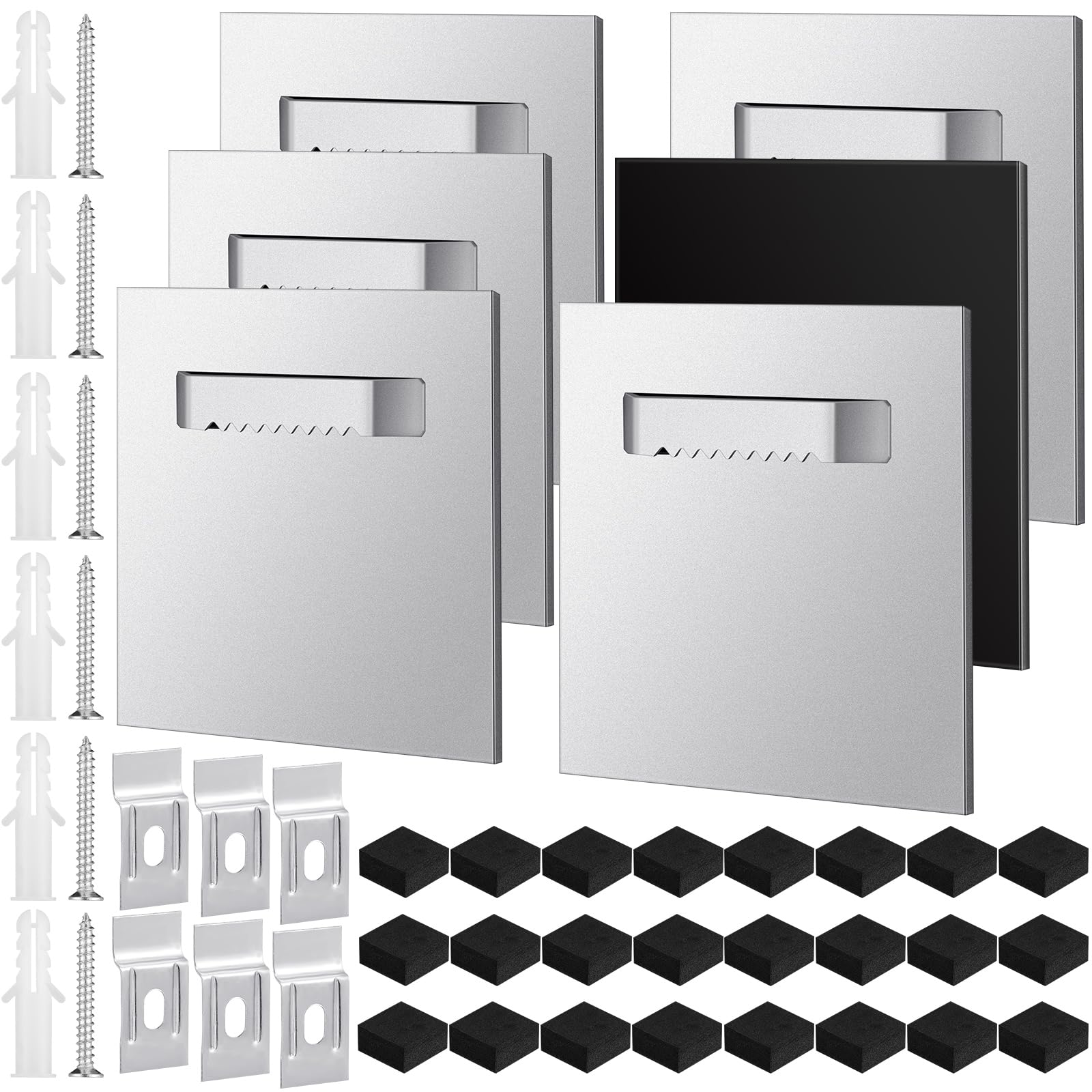 Photo 1 of Tandefio 6 Pack Self Adhesive Hanger 3.15 x 3.15 Hangers Adhesive Picture Hanging Plate Kit for Mirrors and Hanging Art/ Photos on Acrylic, Glass, Aluminum or Other Flat Panels