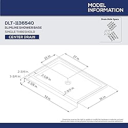DreamLine SlimLine 36 in. D x 54 in. W x 2 3/4