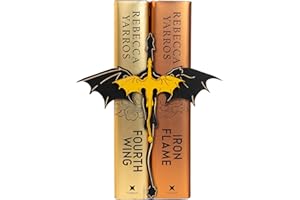 HYPERLAMA Fourth Wing Merch Dragon Bookshelf Decor (Big Size 8x7"), Wooden 4th Wing Booktok Decoration, Fantasy Fan Book Nook, Bookend, Acotar, Throne Of Glass, Iron Flame Bookish Christmas Gift For Book Lovers