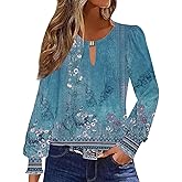 ETCYY Womens Long Sleeve Tops Dressy Casual Blouses Fall Pleated Tunic Trendy Tee Shirts 2026 Vacation Fashion Clothes