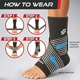 SS Sleeve Stars Ankle Brace with Removable Strap Dark Brown 10"-12" view 7