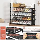 OYREL 5 Tier Shoe Rack 20-25 Pairs Large Organizer Black view 6
