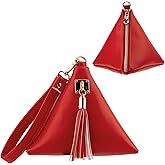 PG6 Women Synthetic Leather Clutch Wallet Triangle Wristlet Purse with Wrist Strap