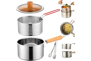 Frying Pot 304 Stainless Steel Fryer Pot with Strainer Basket Handle and Visible Lid for Stove Top Frying Fish Shrimp Chicken