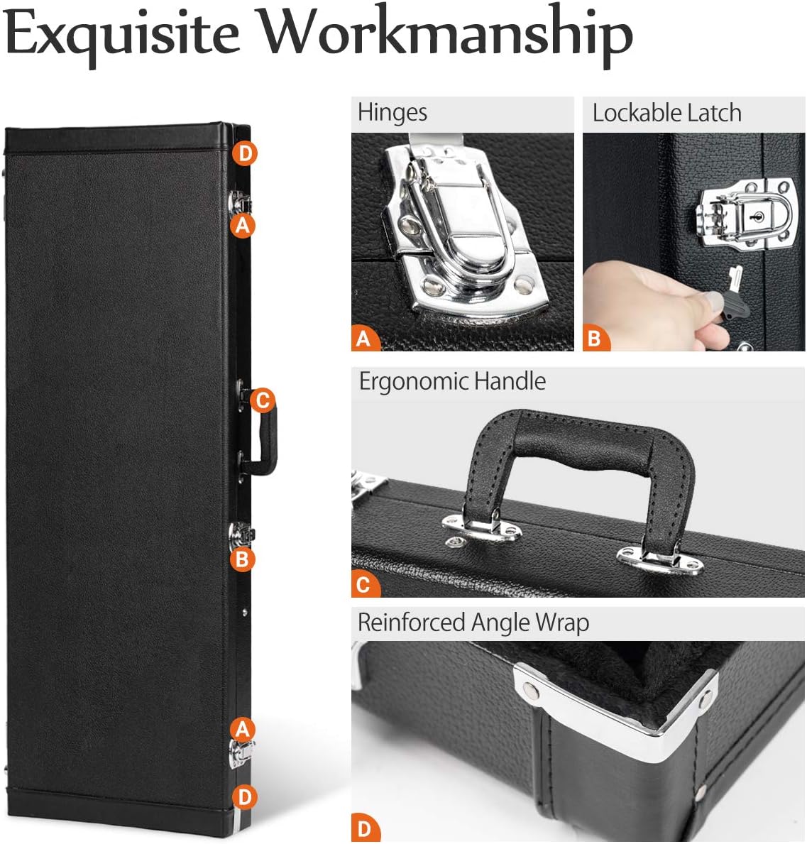 CAHAYA Electric Guitar Hard Shell Case Portable Square Guitar Case