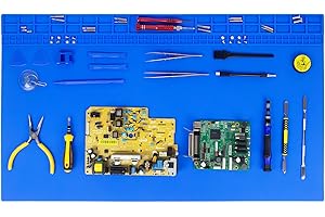 Premium Large Silicone Soldering Mat, 27.6 x 15.7 inch Heat Resistant 932°F Repair Work Mat for Cellphone, Computer, Watch Et