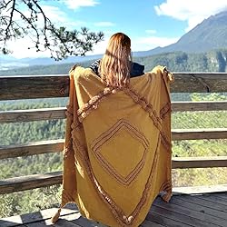 PANDATEX 100% Cotton Tufted Throw Blanket with