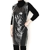 Bluelark Disposable Aprons (50 Count) Waterproof Plastic Apron For Painting, Cooking, Housework, and Picnics - Individually Packaged