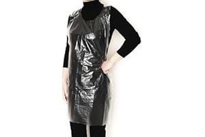 Bluelark Disposable Aprons (50 Count) Waterproof Plastic Apron For Painting, Cooking, Housework, and Picnics - Individually P
