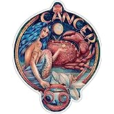 Cancer Astrological Zodiac Horoscope Sign with Crab - Bumper Sticker/Decal (3.5