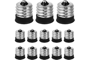 TOBBOMEY 15pcs E17 to E12 Bulb Adapter - E17 to E12 Lamp Socket Adapter - Lamp Holder LED Bulb Base - Heat-Resistant Light Ba