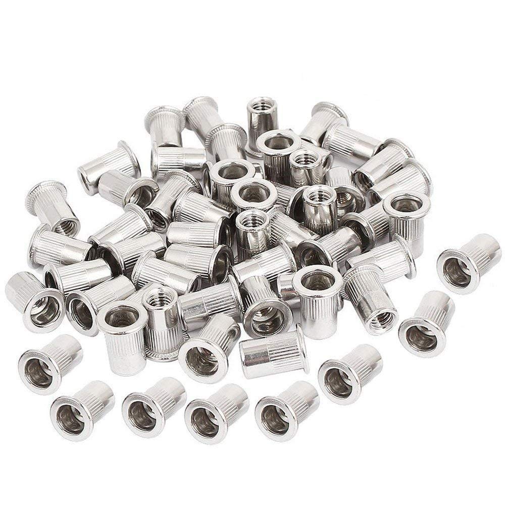 50pcs M5 Rivet Nut Stainless Steel Rivet Nuts Threaded Insert Nutsert Rivnuts M5-0.8