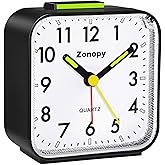 Zonopy Alarm Clock, Silent Alarm Clocks Bedside Non Ticking, Table Clocks Bedside Clock Battery Powered Large Display Snooze