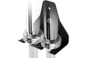 IRONVIB Olympic Barbell Hanger Wall Mount - Heavy Duty 5mm Steel Bar Holder for 35mm Olympic/Standard Bars, 160lb Capacity - Vertical & Horizontal Barbell Storage Rack with Rubber Pads - Fits Garage Gym, Home Gym, Weight Room Accessories