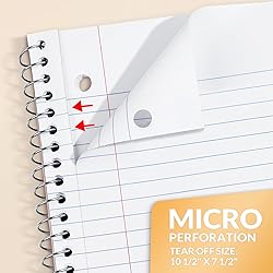 SUNEE Spiral Notebooks, 3 Pack, 1-Subject, College