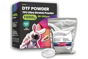 DTFPROTECH DTF Transfer Powder Adhesive Ultra Stretch 35.2OZ 2.2lb 1kg Hot Melt Adhesive