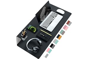 Aothia Double-Sided PU Leather Desk Pad - Non-Slip Large Mouse Pad & Desk Mat for Office, Home - Waterproof, Easy to Clean, Durable Dual-Sided Surface (23.6"x13.7", Black)