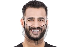 Hedume 200 Pack Disposable Nylon Honeycomb Royal Beard Protector Nets, Elastic Beard Net (Black)