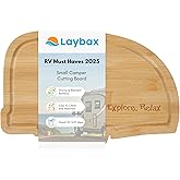Laybax RV-Shaped Bamboo Cutting Board, Small Cutting Board, 11.75X8X.75 Vintage Look, Hand Washable, Unique Design - Perfect for Camper, Must Haves for RV Camping, Camper Decor