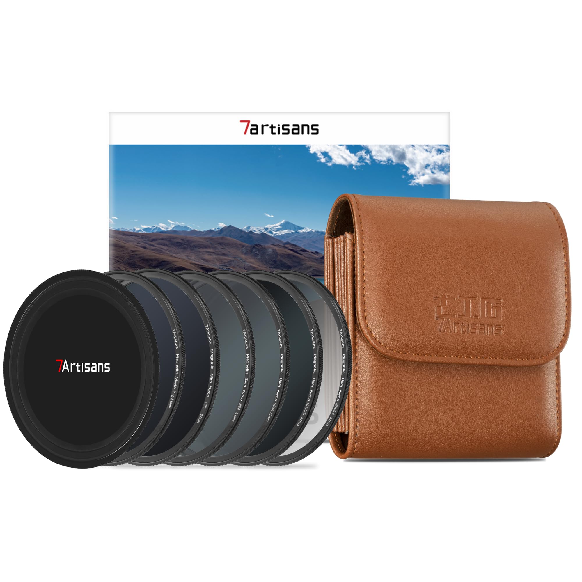 7artisans Nano Magnetic Filter UV Filter ND Light Reduction Filter/CPL Polarization Filter/GND Gradient Filter/Black Mist 1/4 Portrait Photography Filter Suitable for Lens(82mm 5-IN-1 Set) — image 1