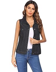 Chainscroll Women's Plus Size Single Breasted Denim