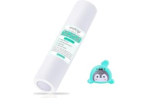 Craftido Clear Wash Away/Water Soluble Embroidery Stabilizer Topping Film 10" x 25 Yd/roll Compatible with Most Hoops 25µm Light Weight for Machine Embroidery and Hand Sewing