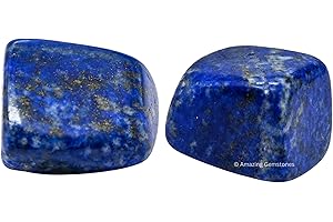 AMAZING GEMSTONE 1 oz Lapis Lazuli Crystal Tumbled Stones Polished Rocks - Natural Gem Stones for Healing - DIY Crystals for Protection