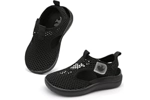 JOINFREE Toddler Water Shoes Boys Girls Wide Toe Box Barefoot Kids Sandals Quick-Dry Mesh Aqua Sneakers Non-Slip Closed Toe B