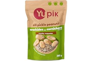 Yupik Dill Pickle Peanuts, 285 g, Crunchy Savory Snack, Made with Natural Ingredients, Seasoned Peanuts with Dill Pickle, Per